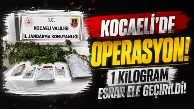 Kocaeli'de jandarma ekiplerince 2 adrese düzenlenen operasyonda 1 kilo 93